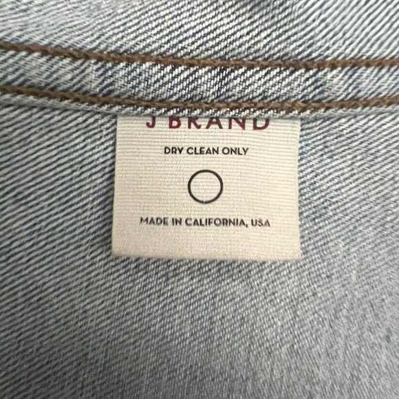 J BRAND BOWIE TWO-TONE DENIM JACKET, SIZE SMALL, BLACK/BLUE COLOR-BLOCK … - Picture 7 of 9